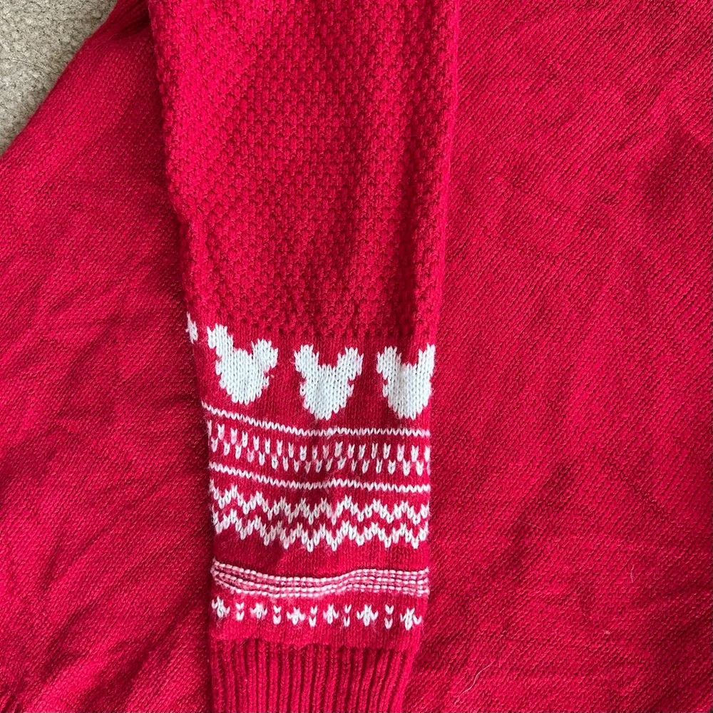 Disney by Next Vibrant Red Knit Mickey Mouse Kid's Sweater Size 6-7 - Picture 7 of 12